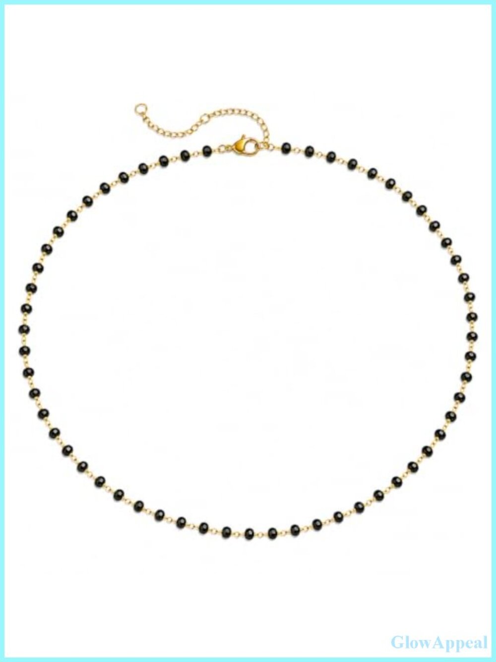 14K Gold Plated 3mm Beaded Station Necklace Adjustable Layering Women